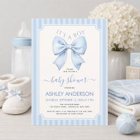 Es ist eine Baby-Party "Boy Blue Bow and Stripes"