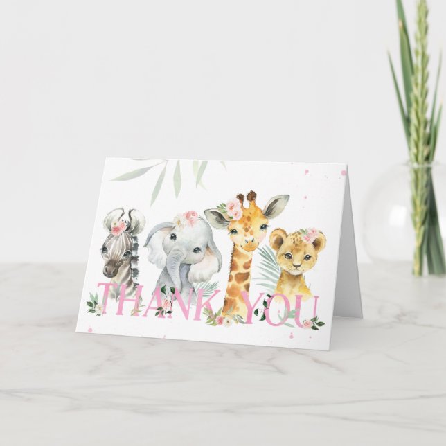 Es ist eine Baby Safari Animals Baby-Dusche Dankeskarte (Vorderseite)