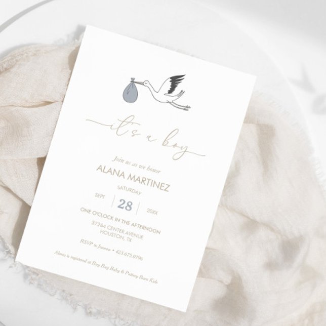 Es ist eine Baby Stork Baby Dusche Einladung (This design is available for print and instant digital download!)