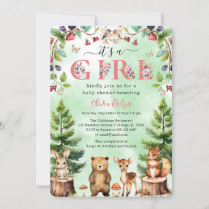 Es ist eine Baby-Woodland-Tiere-Kinderdusche Einladung