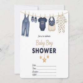 Es ist eine Babyparty-Einladung für einen Jungen  Einladung