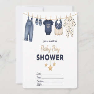 Es ist eine Babyparty-Einladung für einen Jungen  Einladung