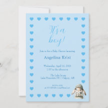 Es ist eine Babyparty-Einladung für einen Jungen