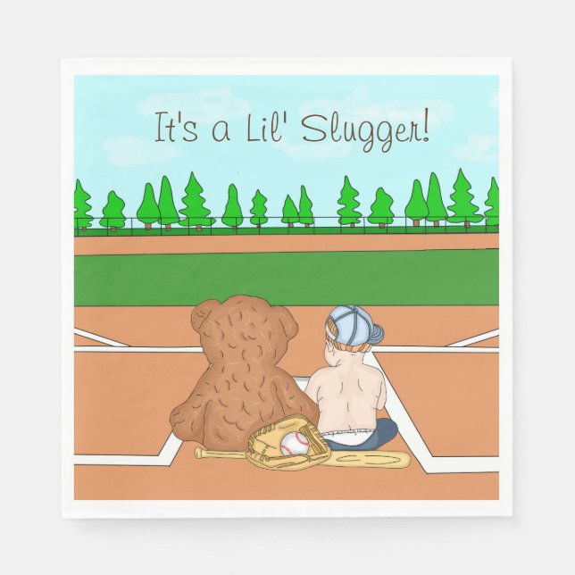 Es ist eine Baseball-Baby-Dusche für den Lilenschl Serviette (Vorderseite)