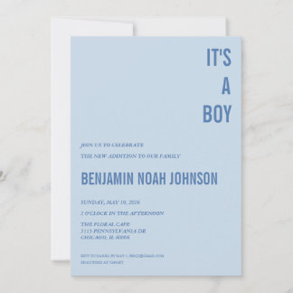 Es ist eine BOY Baby Shower Einladung