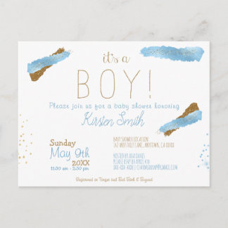 Es ist eine Boy Baby Shower Einladung Postkarte