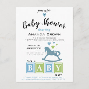 Es ist eine Boy Baby Shower Einladung Postkarte