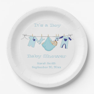 Es ist eine Boy Baby Shower Party Paper Plate Pappteller