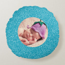 Es ist eine Boy Blue Baby Dusche Personalisiert Rundes Kissen