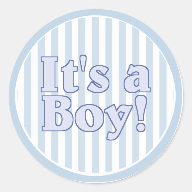 Es ist eine Boy Blue Stripe Ankündigung Runder Aufkleber (Vorderseite)
