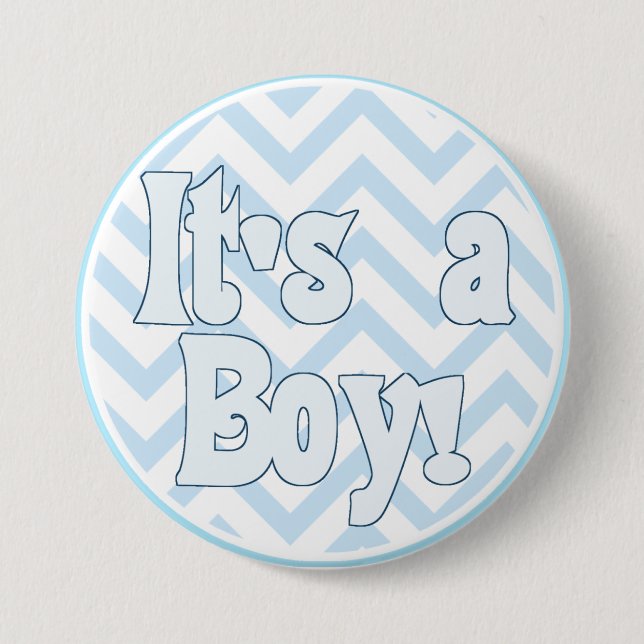 Es ist eine Boy Blue Zigzag Ankündigung Button (Vorderseite)