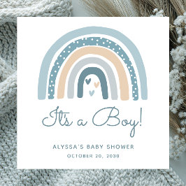Es ist eine Boy Boho Rainbow Baby-Dusche Serviette