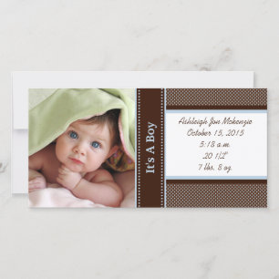 Es ist eine Boy-Foto-Karte Stats Deep Brown Blue D Ankündigung