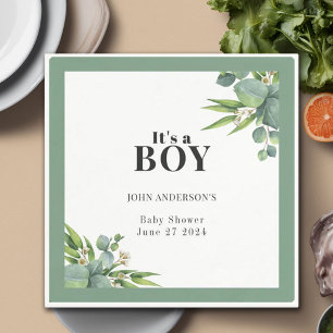 Es ist eine Boy Palms Blätter Blumengrün Baby Dusc Serviette
