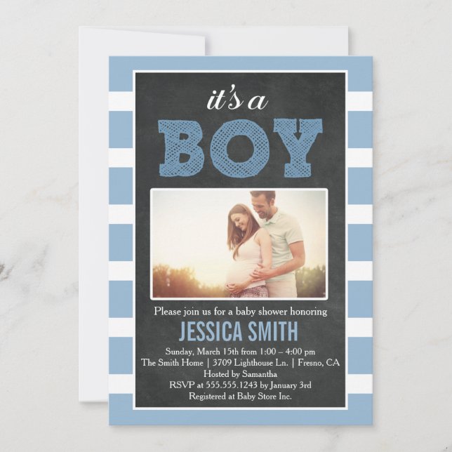 Es ist eine Boy Picture Baby Shower Einladung (Vorderseite)