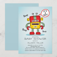 Es ist eine Boy Robot Baby Shower Einladung