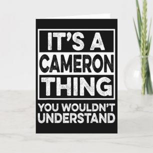 Es ist eine Cameron-Sache, die du nicht verstehen Karte