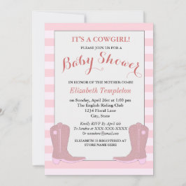 Es ist eine Cowgirl Country Baby Duschkarte Einladung