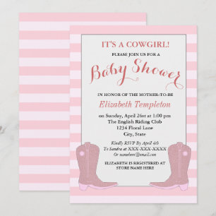 Es ist eine Cowgirl Country Baby Duschkarte Einladung