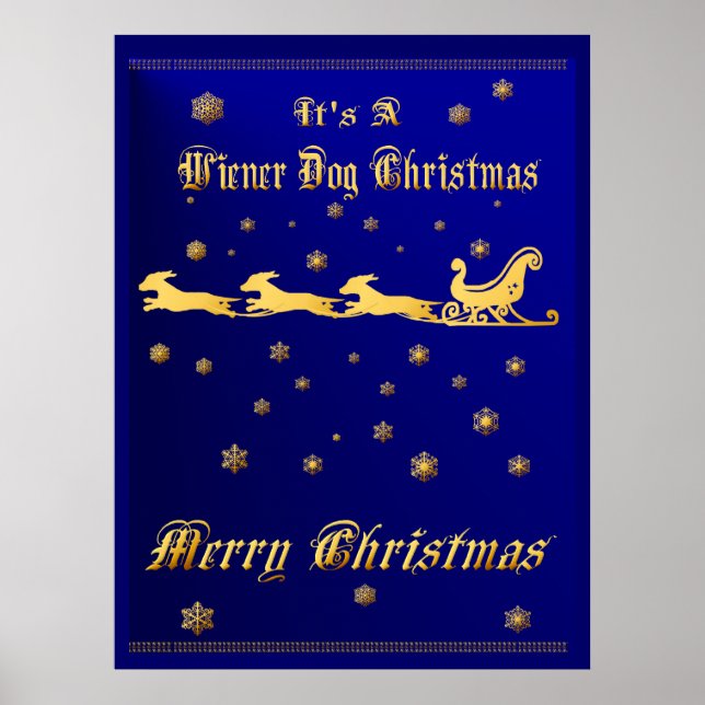 Es ist eine Dackel Dog Weihnachtsdruck Poster (Vorne)