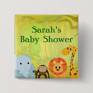 Es ist eine Dschungel-Babyparty Button