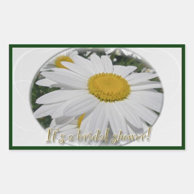 "Es ist eine Dusche" Daisy Wildblume Brautparty Rechteckiger Aufkleber (Vorderseite)