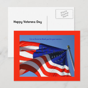 Es ist eine Ehre ... Veteranen-Tagespostkarte Postkarte