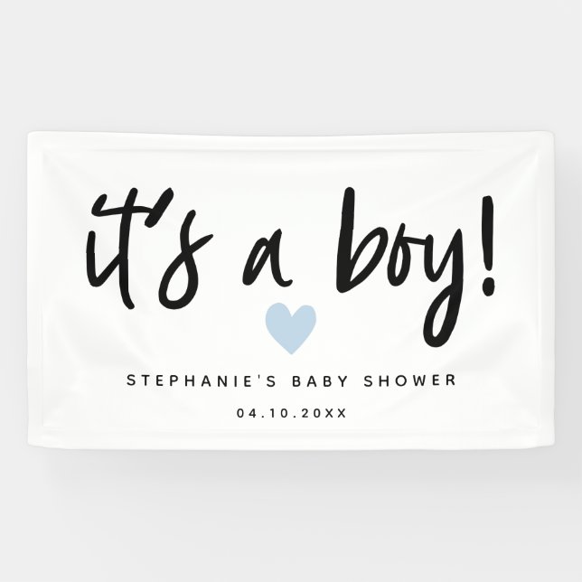 es ist eine einfache blaue Herz-Babyparty des Banner (Horizontal)