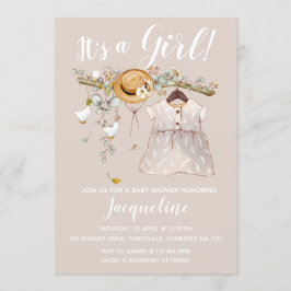 Es ist eine Einladung für eine Girl Floral Baby Du