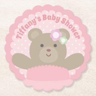 Es ist eine elegante rosa Baby-Dusche Untersetzer