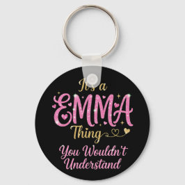 Es ist eine Emma-Sache Rosa Gold Frauen Geschenk Schlüsselanhänger