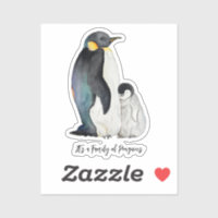 Es ist eine Familie von Pinguinen Aquarell zeichne