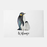 Es ist eine Familie von Pinguinen Aquarell zeichne