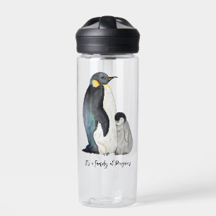 Es ist eine Familie von Pinguinen Aquarell zeichne Trinkflasche