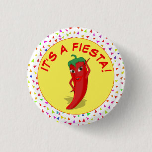 Es ist eine Fiesta mit Confetti-Muster Button