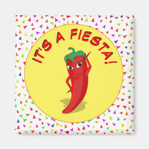 Es ist eine Fiesta mit Confetti-Muster Magnet
