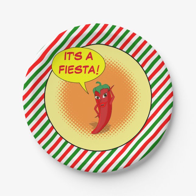 Es ist eine Fiesta Pappteller (Vorderseite)