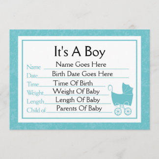 Es ist eine Geburtsankündigung eines Jungen Ankündigung