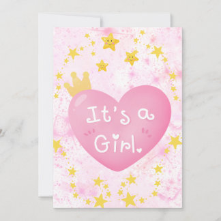 Es ist eine Girl Announcement Card Dankeskarte