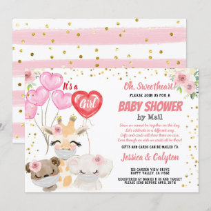Es ist eine Girl-Baby-Dusche mit Mail-Niedlichen T Einladung