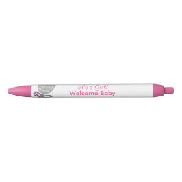 Es ist eine Girl Baby Rattle Pink Star Bow Ankündi Kugelschreiber
