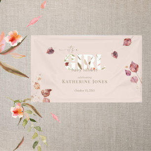 Es ist eine Girl Blush Fall Baby Dusche II Banner