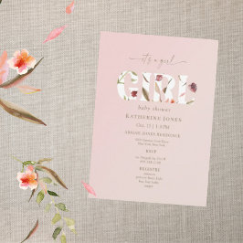 Es ist eine Girl Blush Fall Baby Dusche II Einladung