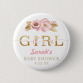 Es ist eine Girl Blush Pink Baby Duschtaste Button