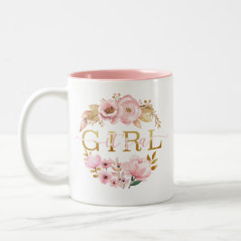 Es ist eine Girl Blush Pink Floral Tasse