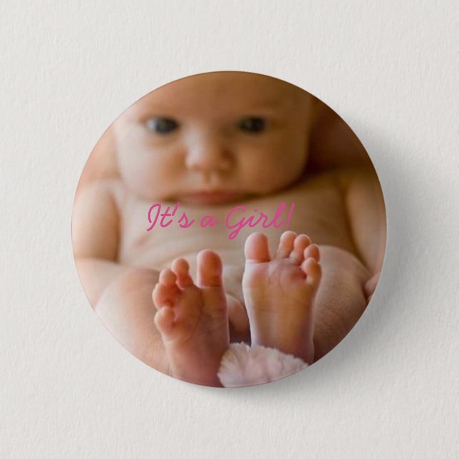 Es ist eine Girl Button mit niedlichem Baby (Vorderseite)