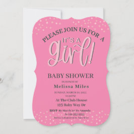 Es ist eine Girl Modern Pink Bow Girl Baby Dusche Einladung