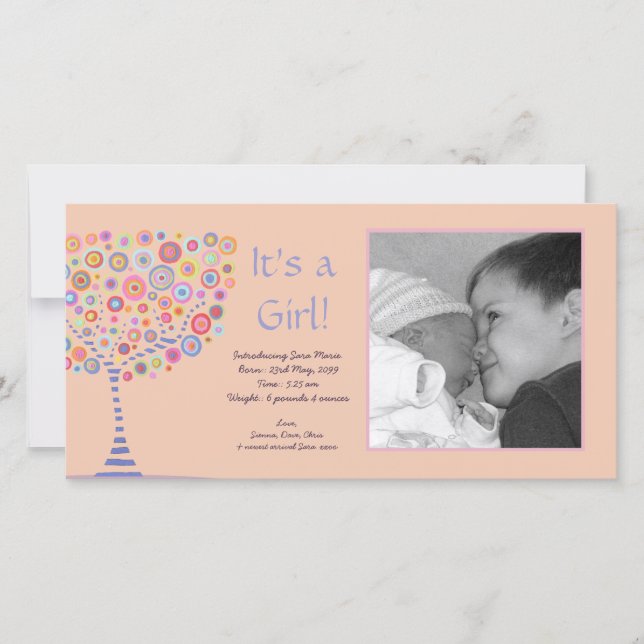Es ist eine Girl New Baby Announcement Geschenkide Ankündigung (Vorderseite)