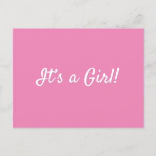 Es ist eine, Girl Niedlich Pink Baby Announcement Ankündigungspostkarte