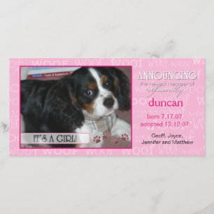 Es ist eine Girl - Pet Foto Card Ankündigung